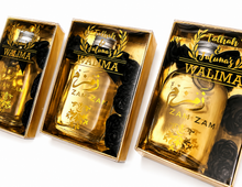 Load image into Gallery viewer, Personalised Wedding Party Wedding Clear Favour Box and Zam Zam Water 50ml & Ajwa dates