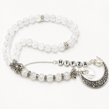 Load image into Gallery viewer, Cracked Glass Effect White - Ready Made Design - Personalised Prayer Beads