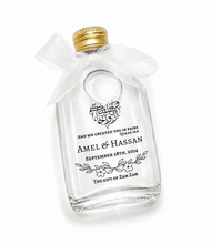 Load image into Gallery viewer, Flask personalised Zam Zam bottles - Various sizes Clear Stickers- Filled