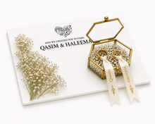 Load image into Gallery viewer, Nikkah Ring Tray Personalised Resin Wedding Plate