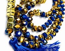 Load image into Gallery viewer, Rondelle two-tone Royal Blue / Gold - Ready Made Design - Personalised Prayer Beads