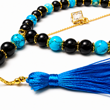 Load image into Gallery viewer, Midnight Black / Blue - Ready Made Personalised Prayer Beads