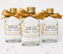 Load image into Gallery viewer, Flask personalised Zam Zam bottles - Various sizes Printed Stickers - Filled