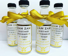 Load image into Gallery viewer, Personalised 50ml Zam Zam bottles filled or empty with stickers - transparent, glossy or foiled (Read item details)