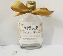 Load image into Gallery viewer, Flask personalised Zam Zam bottles - Various sizes Printed Stickers - Filled