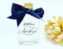 Load image into Gallery viewer, Flask personalised Zam Zam bottles - Various sizes Clear Stickers- Filled