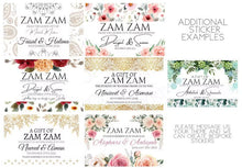 Load image into Gallery viewer, Personalised 50ml Zam Zam bottles filled or empty with stickers - transparent, glossy or foiled (Read item details)