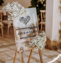 Load image into Gallery viewer, Personalised Acrylic Wedding Signs, Islamic Wedding Sign, Nikkah Wedding Sign
