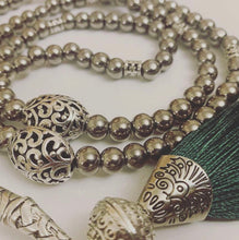 Load image into Gallery viewer, Silver Metal Prayer Beads Tasbih - Ready Made Design - Personalised Prayer Beads