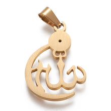 Load image into Gallery viewer, Allah Crescent Necklace - 18k Real Gold