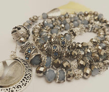 Load image into Gallery viewer, Personalised Gift Set - With Premium Blue / Silver Tasbih