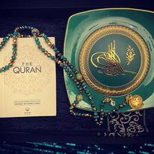 Load image into Gallery viewer, Personalised Green 2 tone Tasbih - Eid / Umrah Gift Box