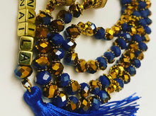 Load image into Gallery viewer, Rondelle two-tone Royal Blue / Gold - Ready Made Design - Personalised Prayer Beads
