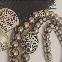 Load image into Gallery viewer, Silver Metal Prayer Beads Tasbih - Ready Made Design - Personalised Prayer Beads