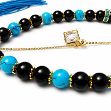 Load image into Gallery viewer, Midnight Black / Blue - Ready Made Personalised Prayer Beads
