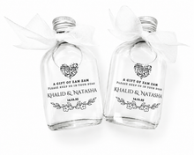 Load image into Gallery viewer, Flask personalised Zam Zam bottles - Various sizes Clear Stickers- Filled
