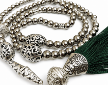 Load image into Gallery viewer, Silver Metal Prayer Beads Tasbih -  Ready Made Design - Personalised Prayer Beads
