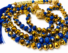 Load image into Gallery viewer, Rondelle two-tone Royal Blue /  Gold - Ready Made Design - Personalised Prayer Beads
