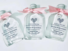 Load image into Gallery viewer, Flask personalised Zam Zam bottles - Various sizes Clear Stickers- Filled
