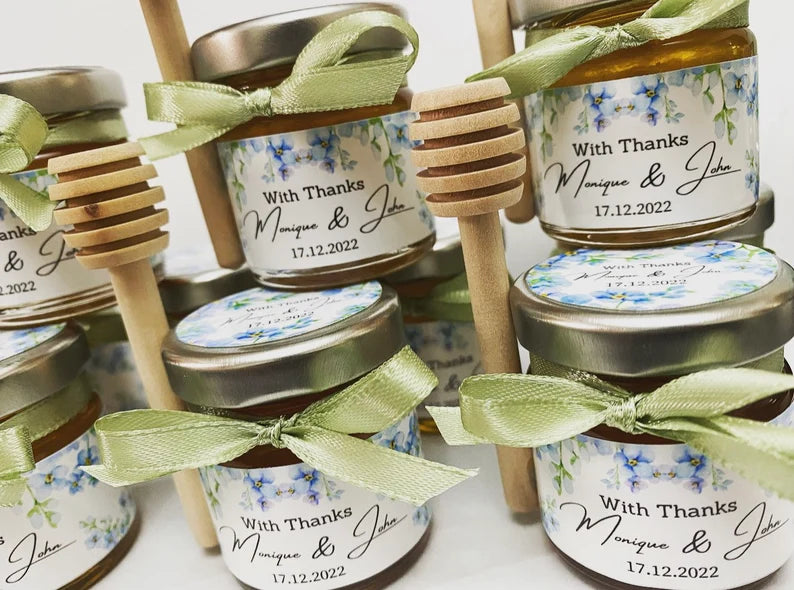100% 45g pure Honey Jars Personalised Wedding Favours