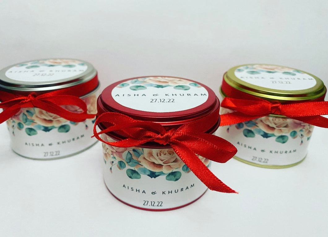 Savoury / Sweets Personalised Tin favours