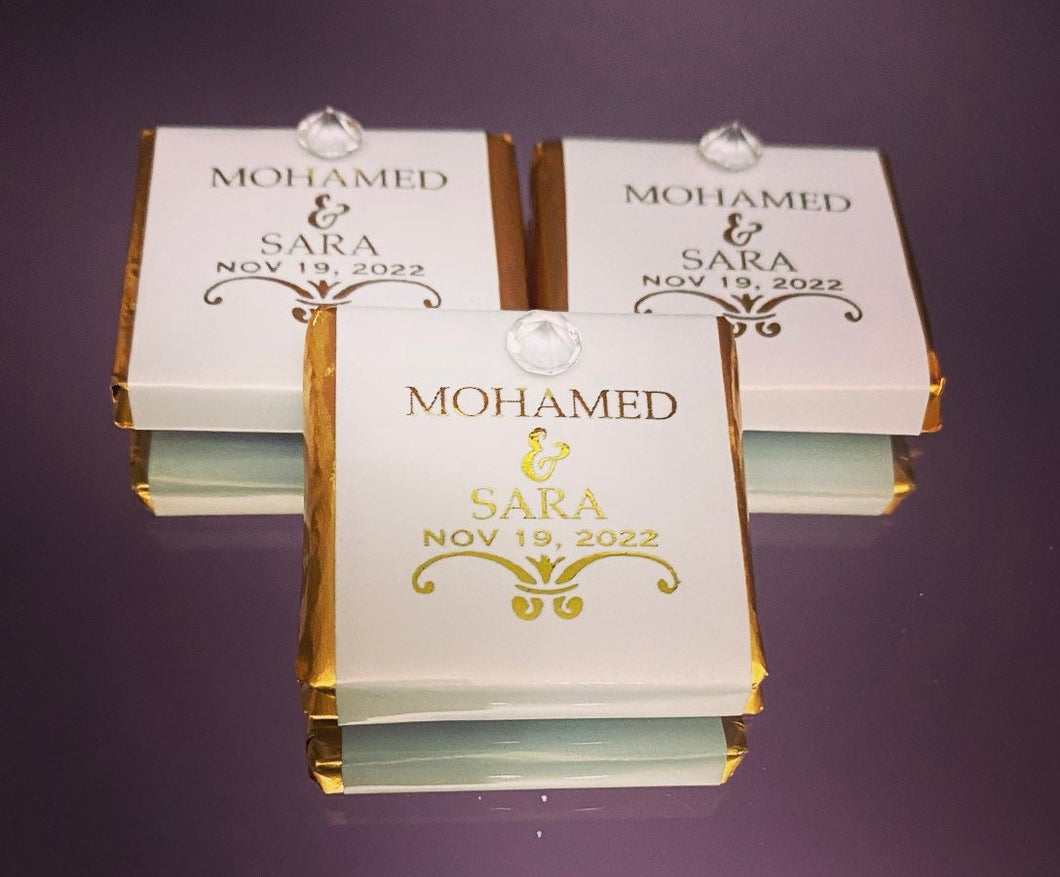 Personalised Chocolate Neapolitans Card Foil Metallic Print - Gold, Silver or Rose Gold