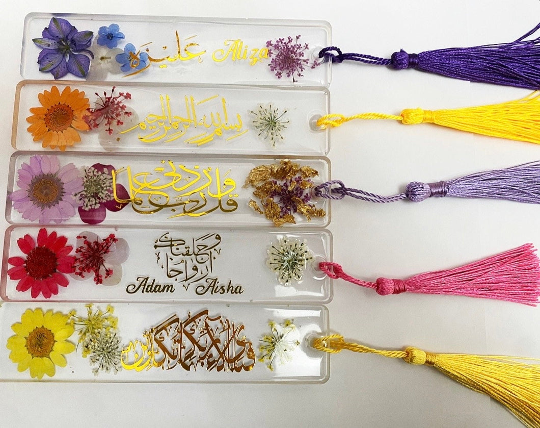 Resin real pressed flower floral bookmarks