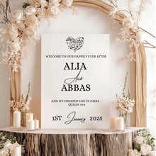 Load image into Gallery viewer, Personalised Acrylic Wedding Signs, Islamic Wedding Sign, Nikkah Wedding Sign
