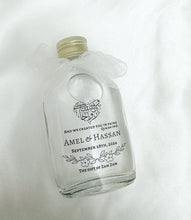 Load image into Gallery viewer, Flask personalised Zam Zam bottles - Various sizes Clear Stickers- Filled or Empty
