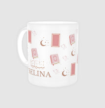 Load image into Gallery viewer, Personalised Prayer themed Islamic mug blue or pink

