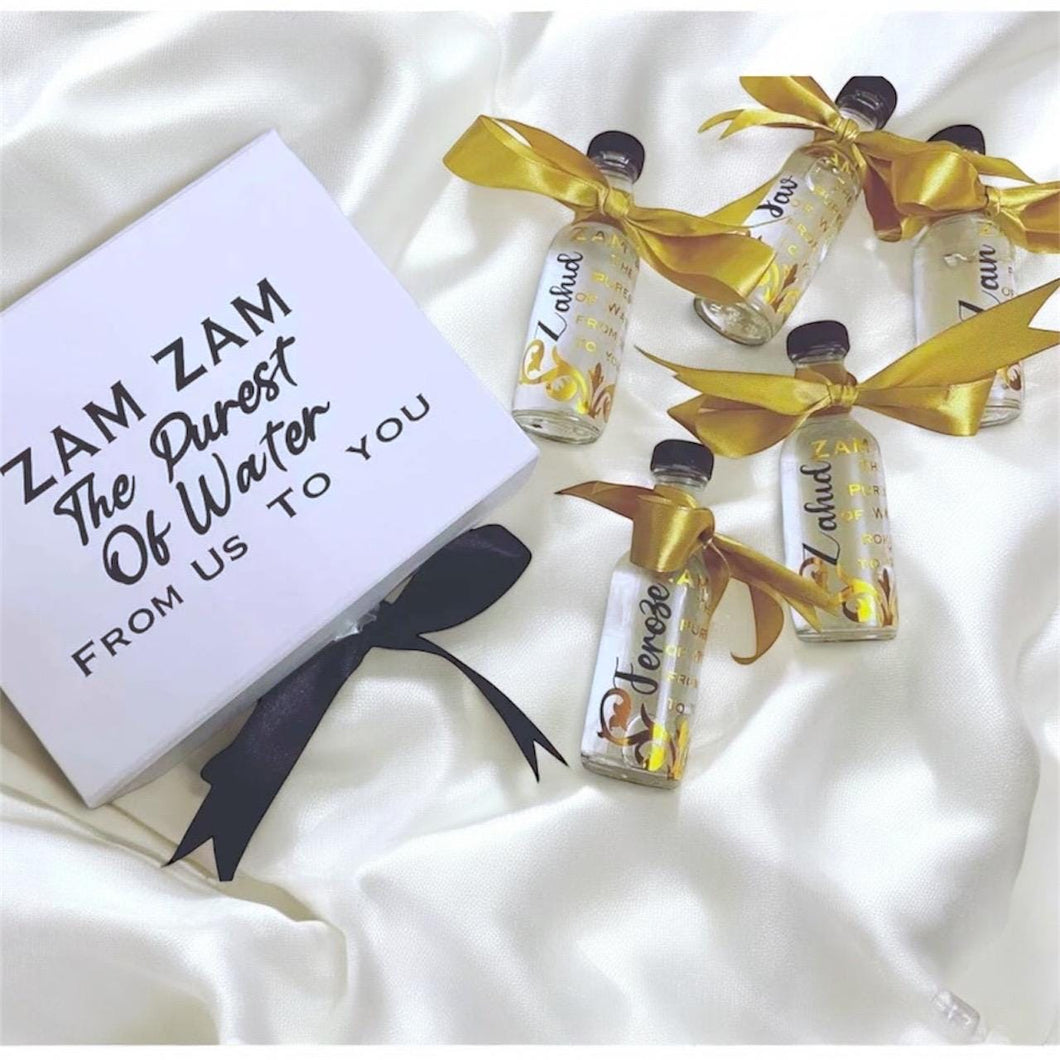 Handcrafted Zam Zam Gift Box: Personalized Bottles & Magnetic Closure