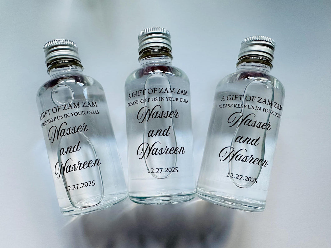 Personalised 50ml Zam Zam bottle - Filled or Empty