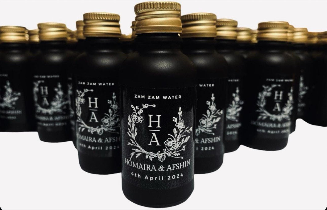 Personalised 50ml Zam Zam black bottle - Filled or Empty
