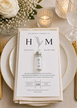 Load image into Gallery viewer, A6 Wedding Favour Card with Heart Chocolate or Zam Zam 10ml bottle
