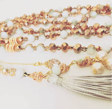 Load image into Gallery viewer, Rondelle two-tone White /  Gold - Ready Made Design - Personalised Prayer Beads
