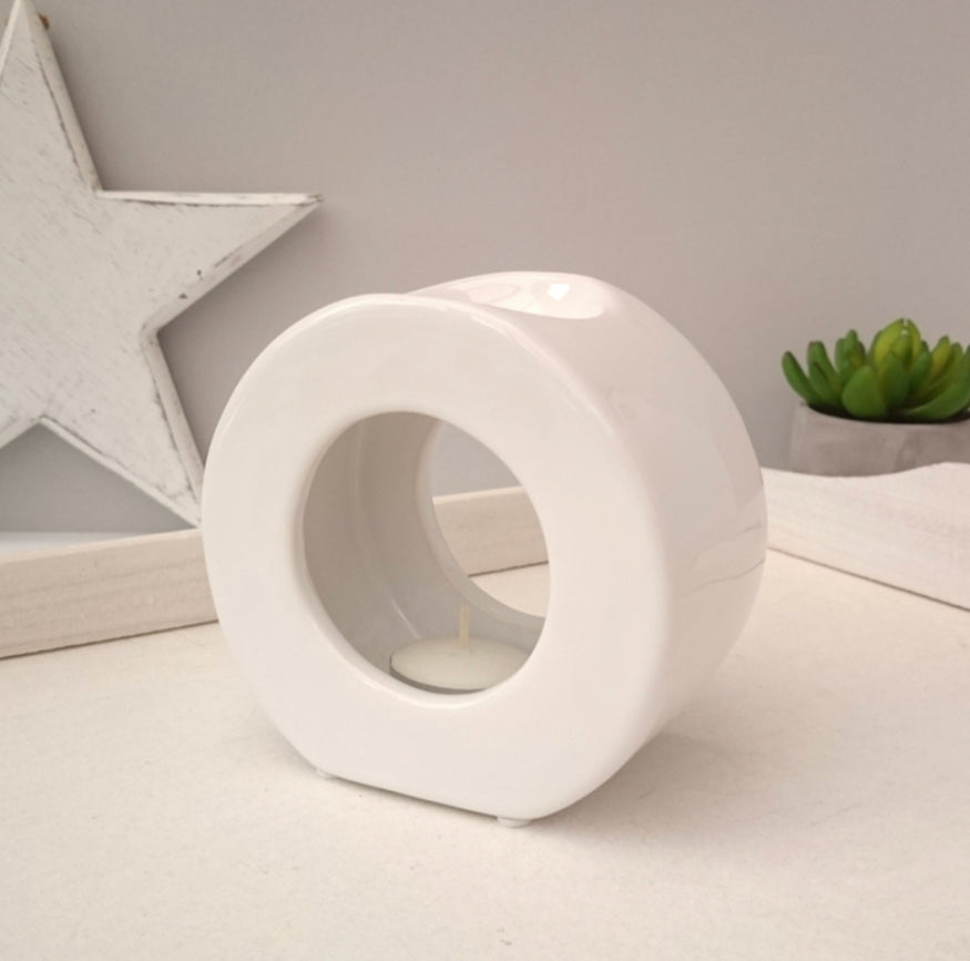 White Circle Ceramic Oil / Wax Burner