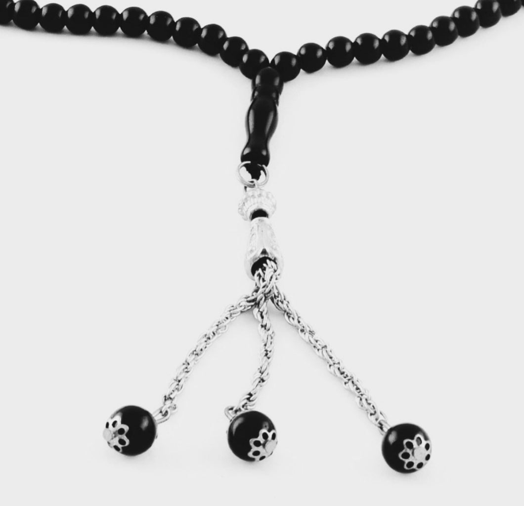 Simple Black - Ready Made - Personalised Prayer Beads