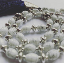 Load image into Gallery viewer, Patterned White - Ready Made Design - Personalised Prayer Beads
