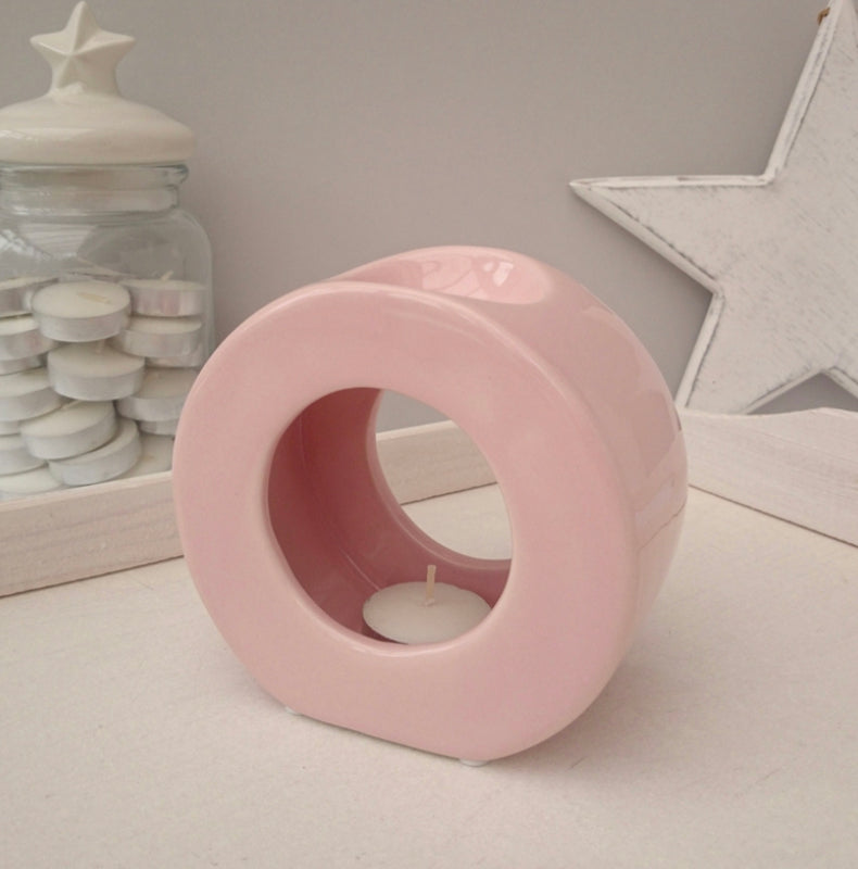 Pink Circle Ceramic Oil / Wax Burner