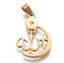 Load image into Gallery viewer, Allah Crescent Necklace - 18k Real Gold
