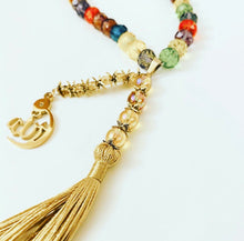 Load image into Gallery viewer, Big Glass Rainbow Rondelle - Ready Made Design - Personalised Prayer Beads
