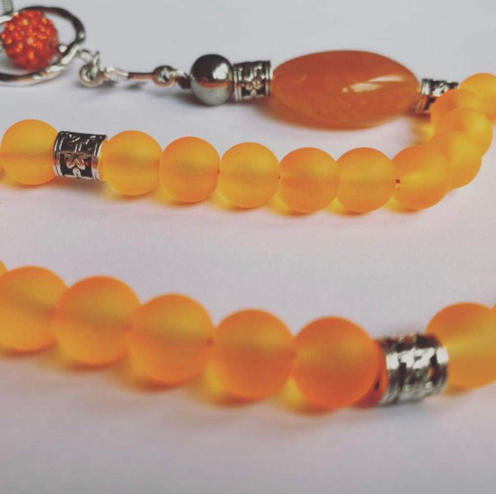 Neon Orange - Ready Made Personalised Prayer Beads
