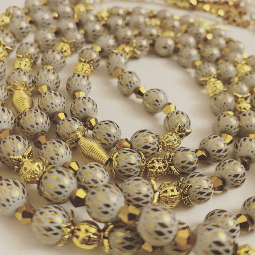 Maze Gold Beads - Ready Made Personalised Prayer Beads