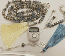 Load image into Gallery viewer, Personalised Blue 2 tone Tasbih - Eid / Umrah Gift Box
